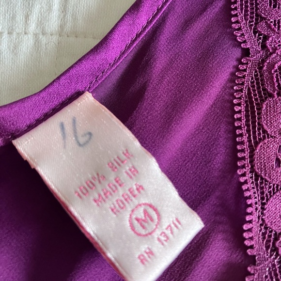 NWT Vintage fuchsia silk camisole w/square neckline - Picture 3 of 6